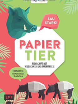 PAPIERtier Papercraft mit Wildschwein und Tapirfamilie
